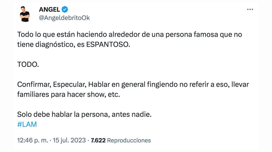 Ángel de Brito cuestionó a los que hablan de la salud de Wanda Nara: 