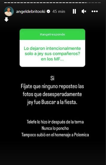 Ángel de Brito reveló si los compañeros de Jey Mammón se levantaron a propósito