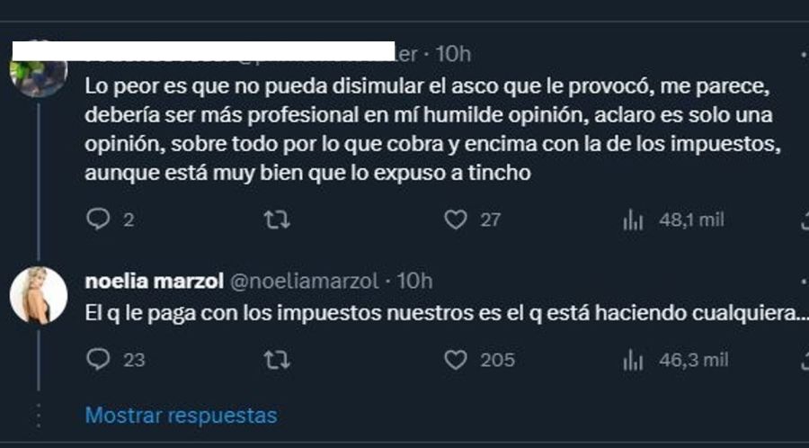 Noelia Marzol mensaje Sofia CLerici