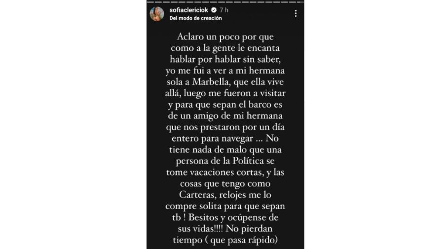 Sofia Clerici descargo