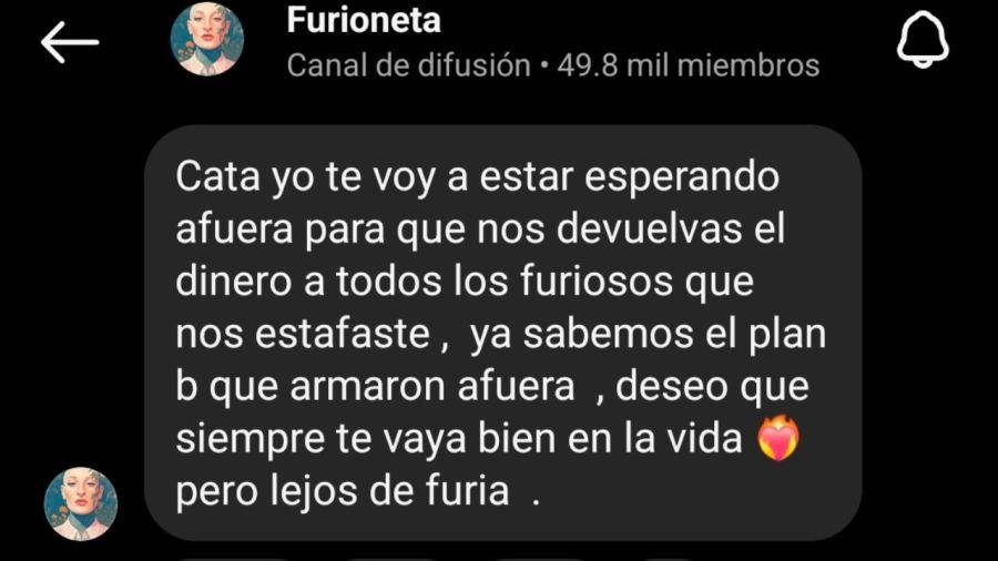 La hermana de Furia contra Catalina Gorostidi