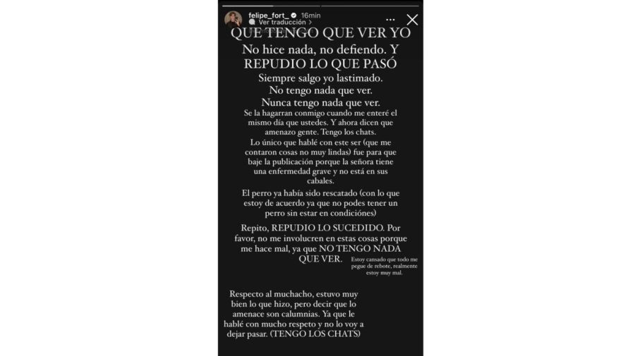 Descargo Felipe Fort por el escándalo con su suegra
